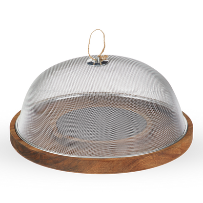 Twine Living® Modern Manor Slate & Acacia Cheese Board Dome
