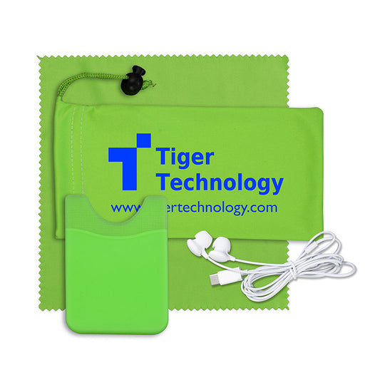 “Tuneboom Lux ” Mobile Tech Earbud Kit with Microfiber Cloth,