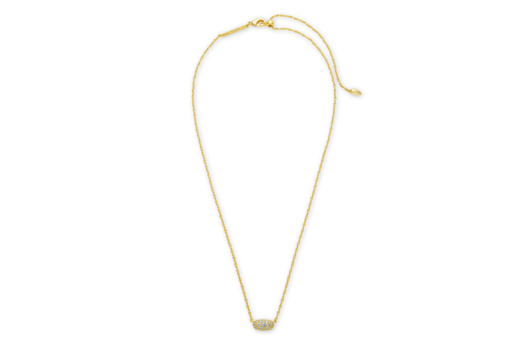 Kendra Scott Grayson Gold Pendant Necklace in White Crystal