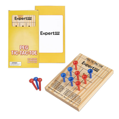 Wood Wooden Tic-Tac-Toe Peg Game