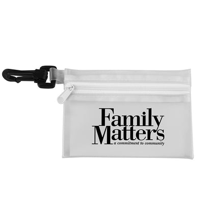 "PARKWAY 7" Piece First Aid Kit inTranslucent Zipper Kit with Plastic Carabiner Attachment