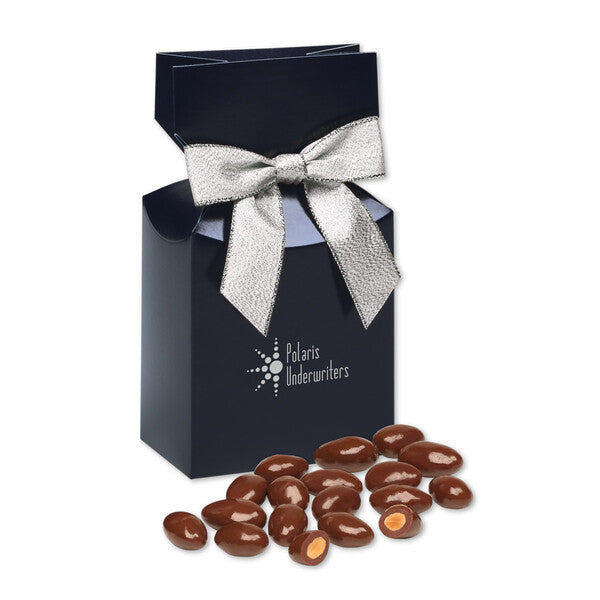 Chocolate Covered Almonds in Navy Premium Delights Gift Box