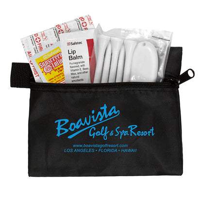 "DEL MONTE" 14 Piece Golf Kit Components inserted into Zipper Pack