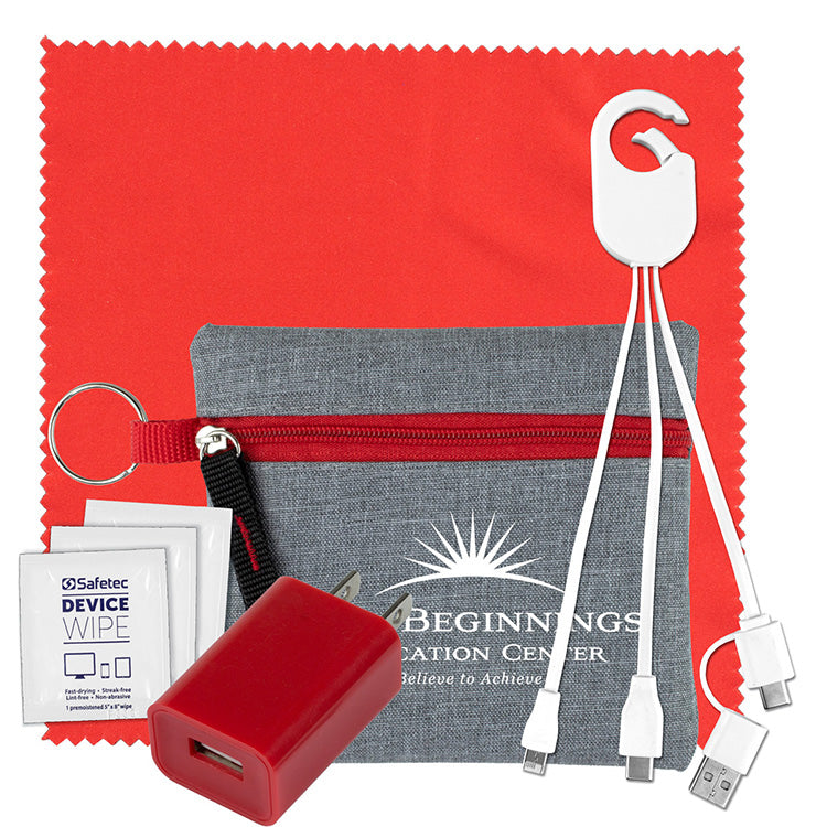 "Sundale" Mobile Tech Kit Charging Cables, Microfiber & Charging Cables in Zipper Kit