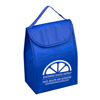 7”W x 10”H x 5”Gusset - "ARCTIC CHILL" Tall Insulated Cooler Lunch Tote with Hook & Loop Closure