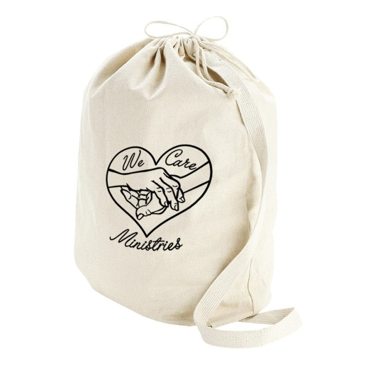 Black Canvas Drawstring Laundry Bag - Small