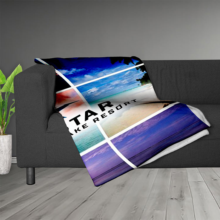 “CORDOVA” Sherpa 88” x 104” Blanket - Full Color