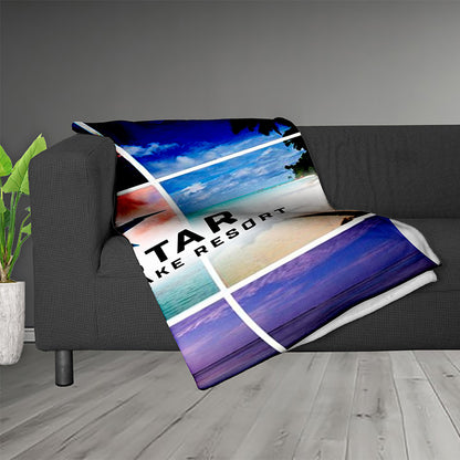 “CORDOVA” Sherpa 88” x 104” Blanket - Full Color