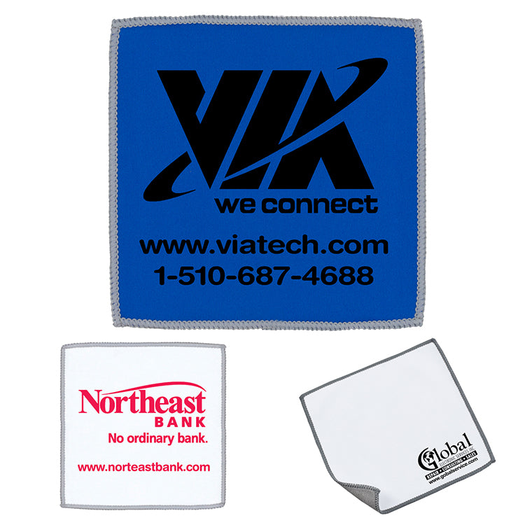 Red 6" x 6"“DoubleSide” 2-in-1 Spot Color Microfiber Cleaning Cloth & Towel