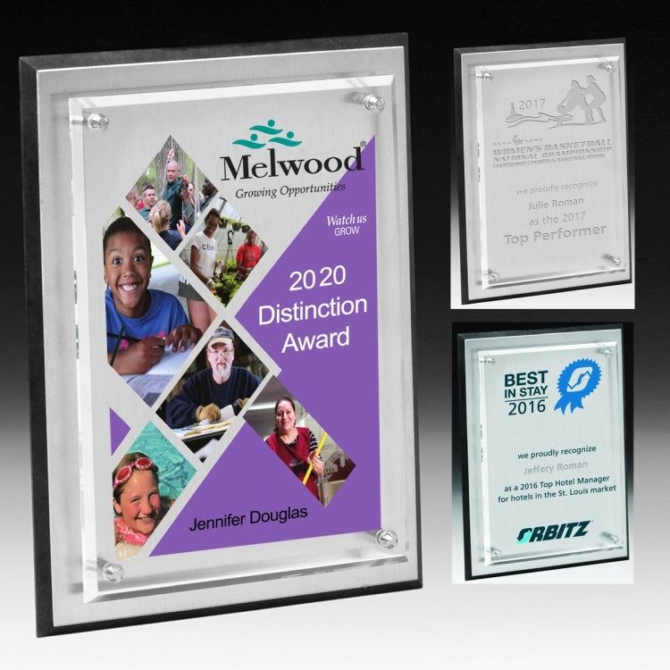 Tall Brushed Aluminum Plaque - Screen Printed