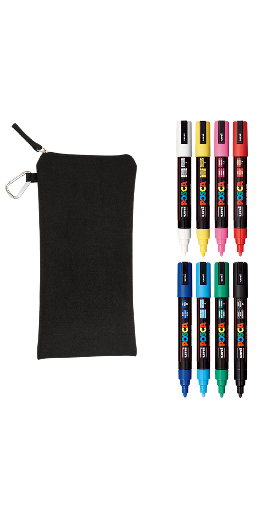 POSCA 8 Piece Basic Marker Set with Bag - Medium