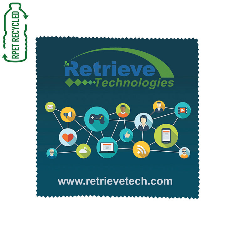 3" X 3" - "LOGAN" Recycled RPET Full Color Import Air Ship Microfiber Cloth & Screen