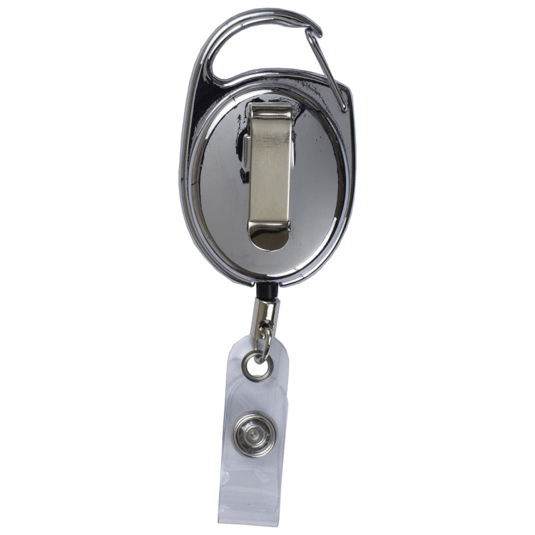 "Pataskala" 30” Cord Shiny Chrome Finish Solid Metal Retractable Badge Reel and Badge Holder with L