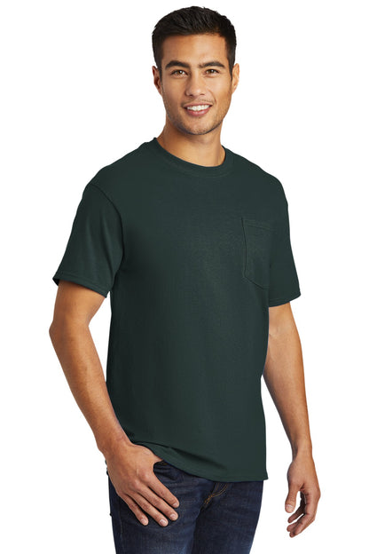 Dark Green Port & Company - Tall Essential Pocket Tee. PC61PT