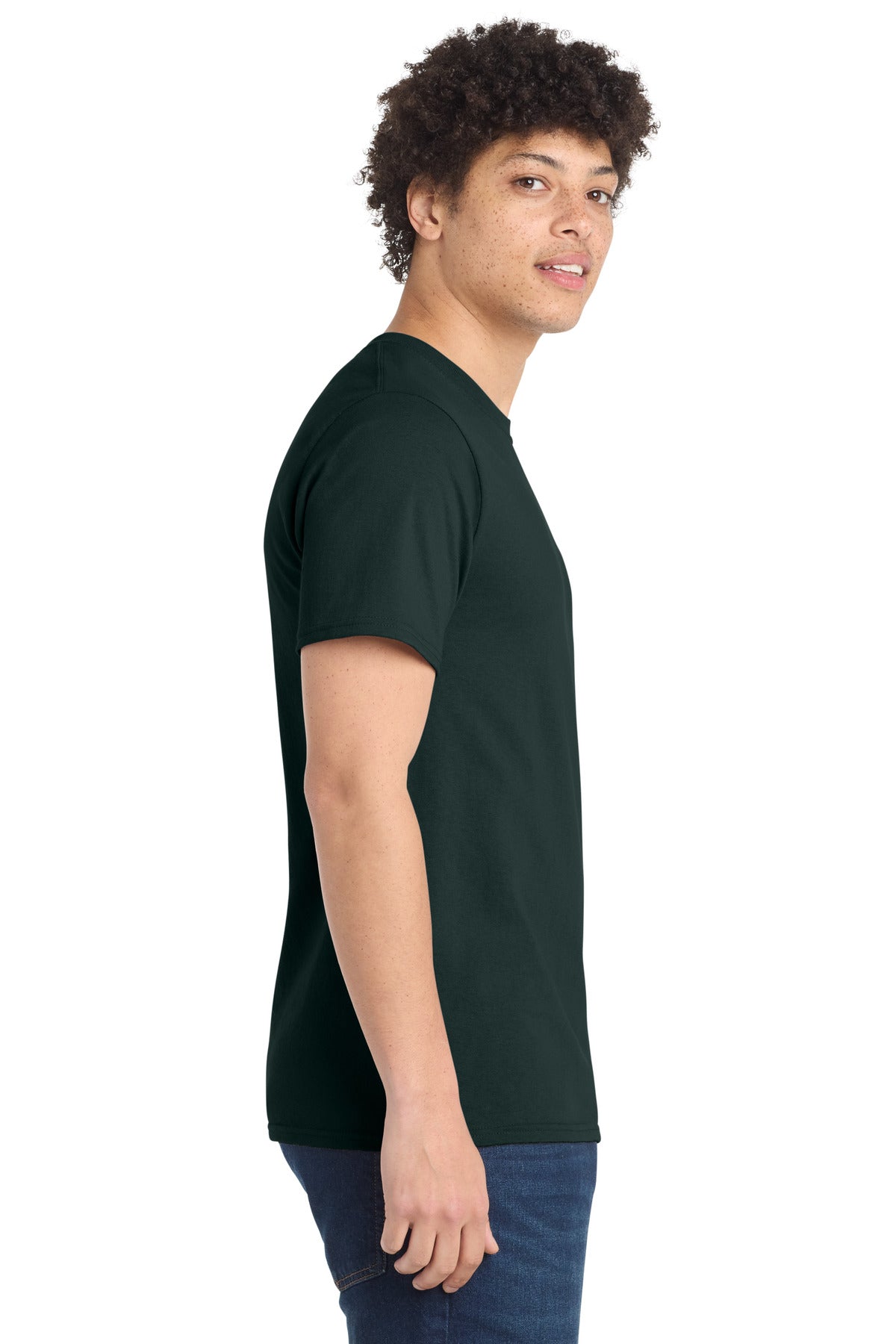 Dark Green Port & Company Tall Essential Tee. PC61T