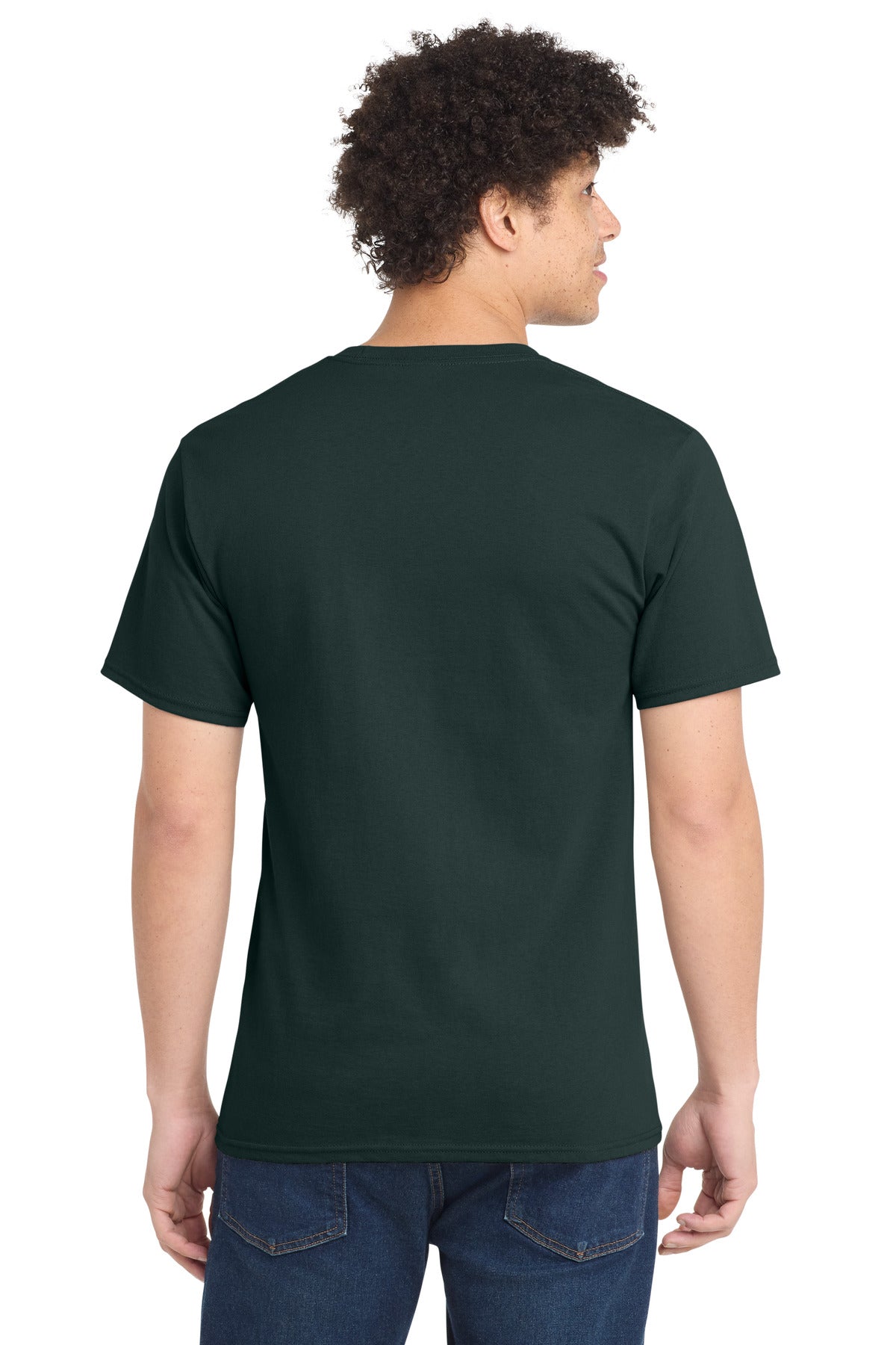 Dark Green Port & Company Tall Essential Tee. PC61T