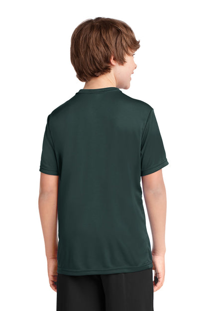 Dark Green Port & Company Youth Performance Tee. PC380Y