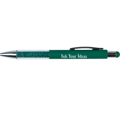 Recycled Glitter Grip Stylus Pen