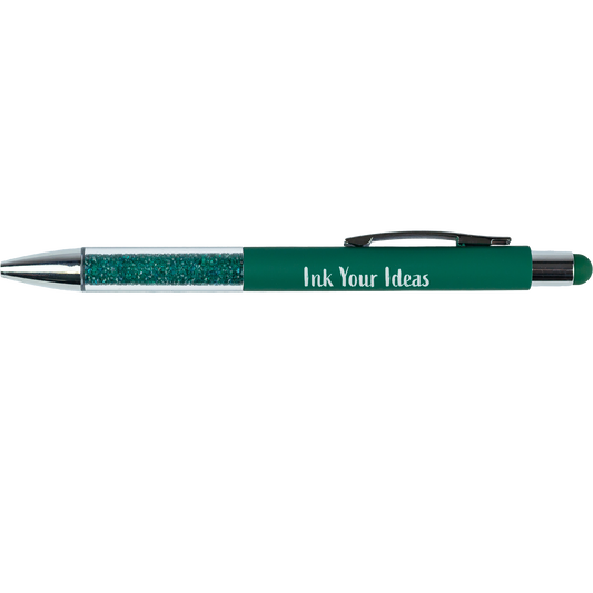 Recycled Glitter Grip Stylus Pen