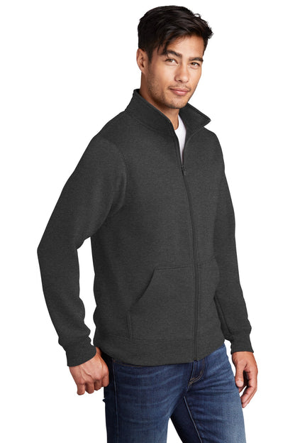 Dark Hthr Grey Port & Company Core Fleece Cadet Full-Zip Sweatshirt PC78FZ