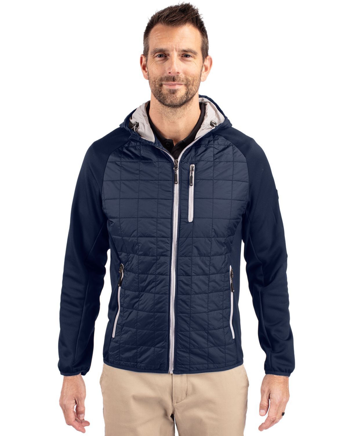 Dark Navy Cutter & Buck Rainier Primaloft Mens Eco Full Zip Hybrid Jacket  - S
