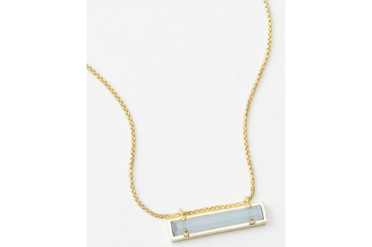 Kendra Scott Leanor Gold Pendant Necklace in Periwinkle Cats Eye