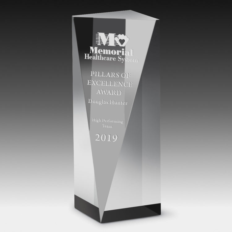 Laser Engraved Carved Obelisk Award - 6"