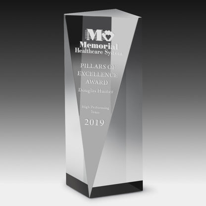 Laser Engraved Carved Obelisk Award - 6"