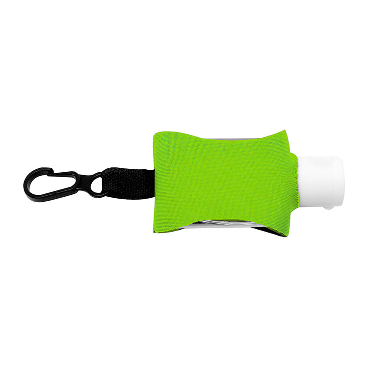 “SanPal Sleeve” .5 oz Hand Sanitizer Antibacterial Gel in Clip-On Neoprene Sleeve Cover