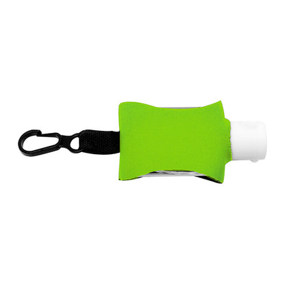 “SanPal Sleeve” .5 oz Hand Sanitizer Antibacterial Gel in Clip-On Neoprene Sleeve Cover