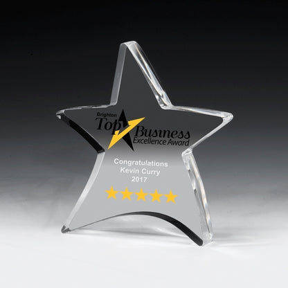 Laser Engraved Thick Moving Star Paperweight (4 1/2"x 5")