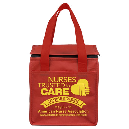 8"W x 8-1/2”H x 6”Gusset - "SUPER FROSTY" Insulated Food Delivery Bag – Lunch Size Tote