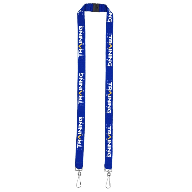 "RICARDO" 3/4" Dual Attachment Polyester Silkscreen Lanyard with FREE Breakaway Safety Release