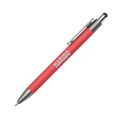 Hughes Aluminum Pen w/Wood Clip & Blue Refill