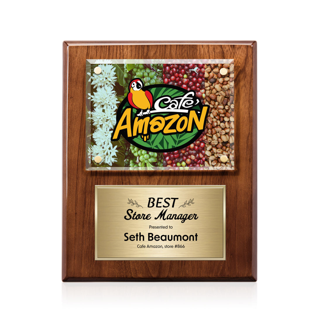 Gossamer VividPrint™ Plaque - Walnut/Gold
