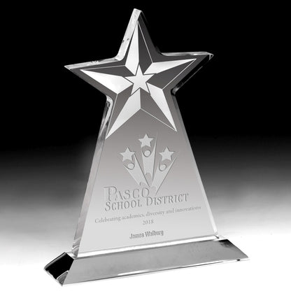 Vertical Star Award - Laser Engraved