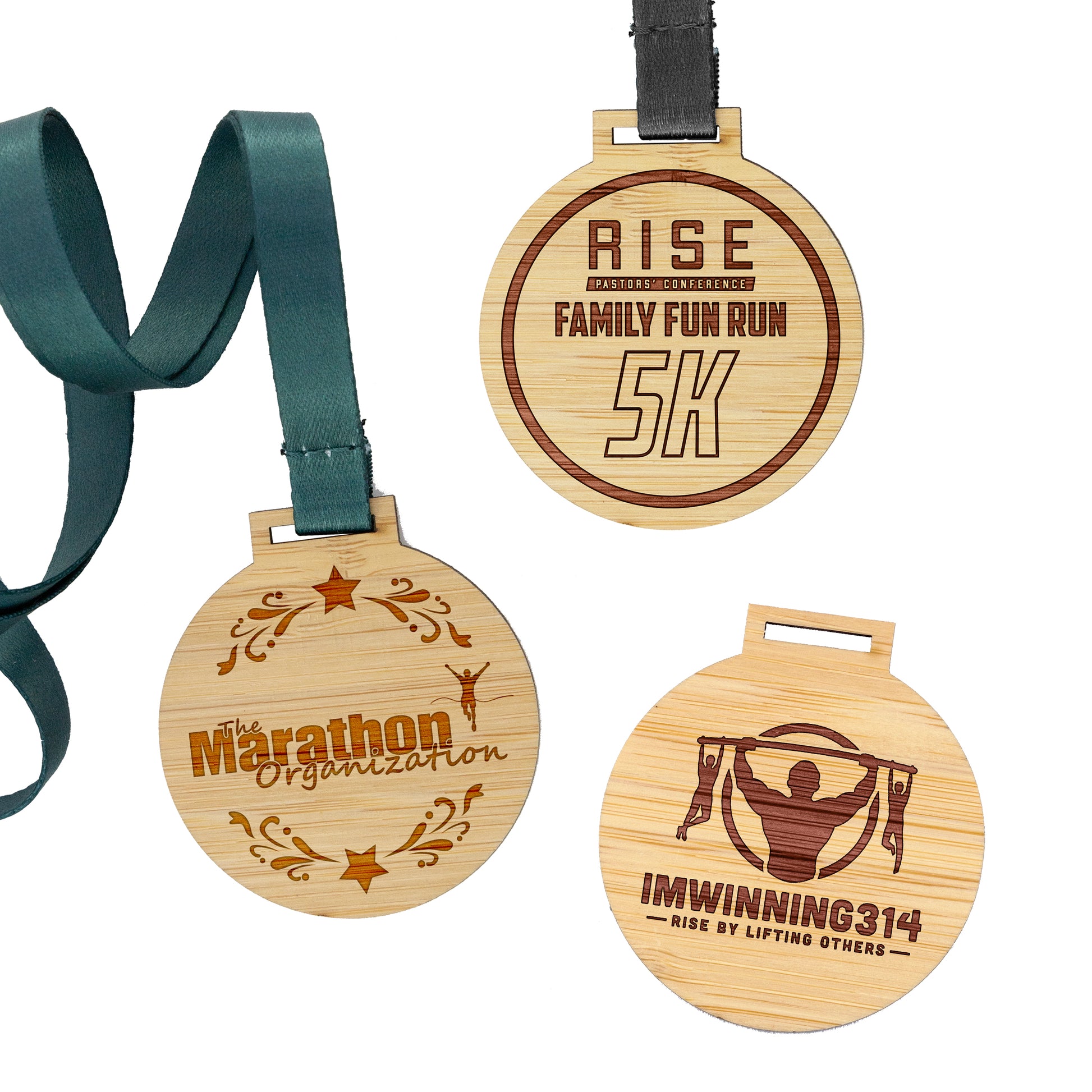 Custom Bamboo Medals Engraved (2.5")