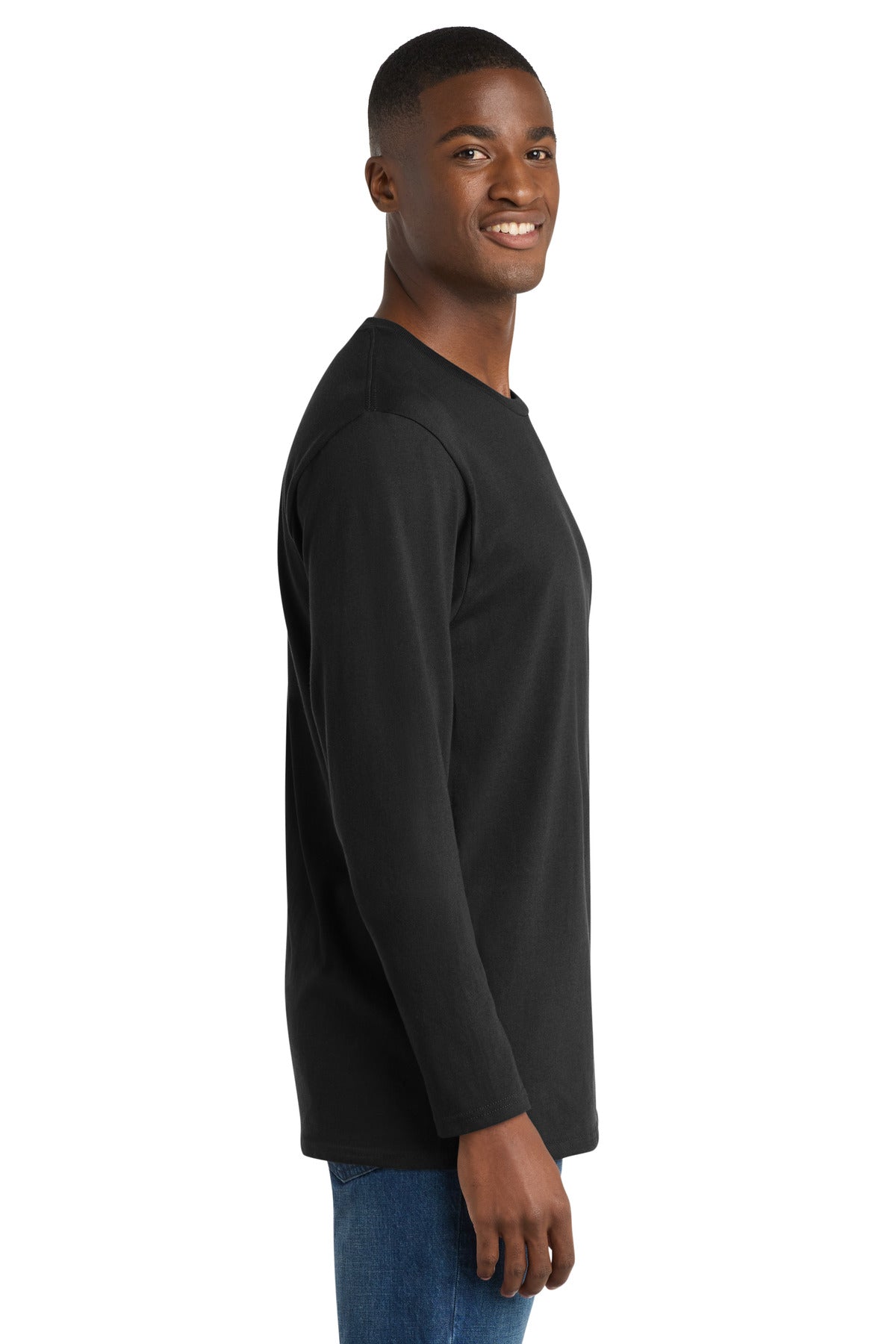Deep Black Port & Company Long Sleeve Bouncer Tee PC600LS