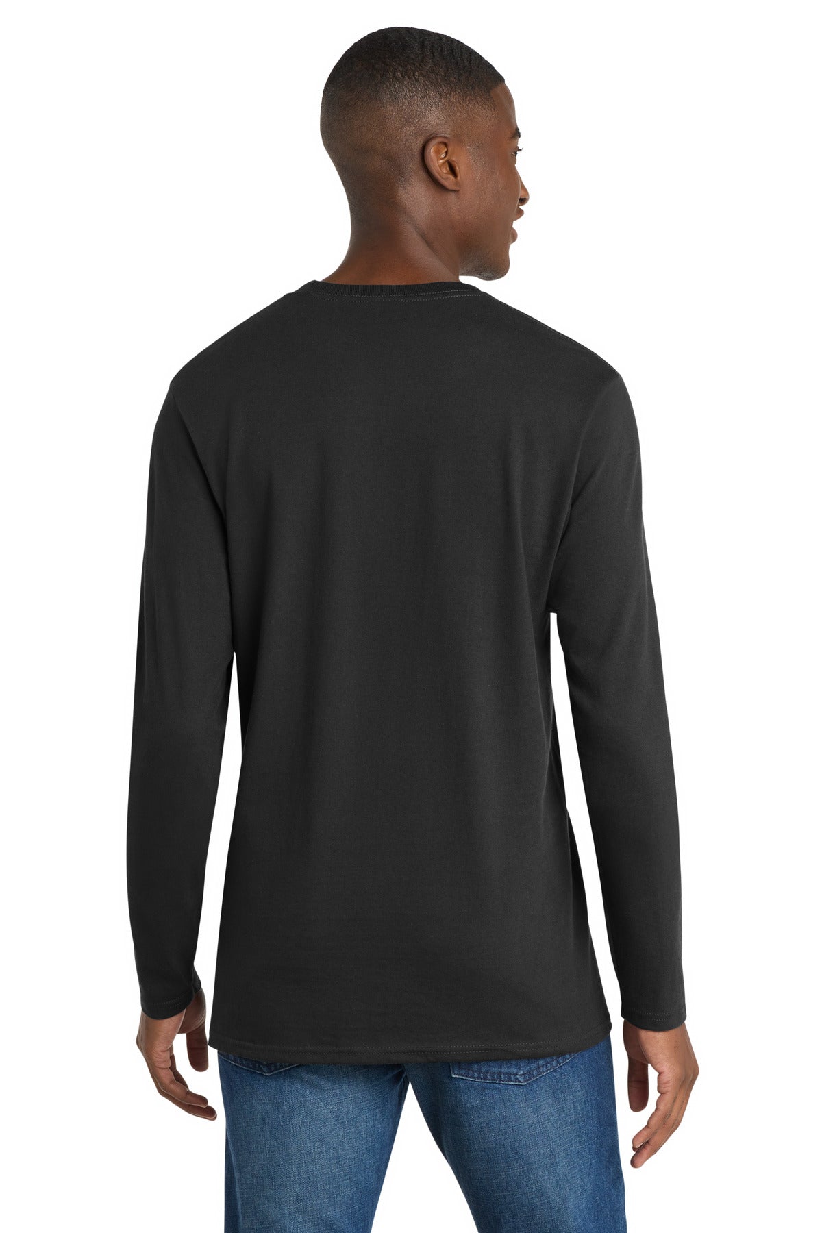 Deep Black Port & Company Long Sleeve Bouncer Tee PC600LS