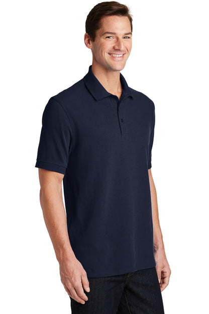 Deep Navy Port & Company Combed Ring Spun Pique Polo. KP1500