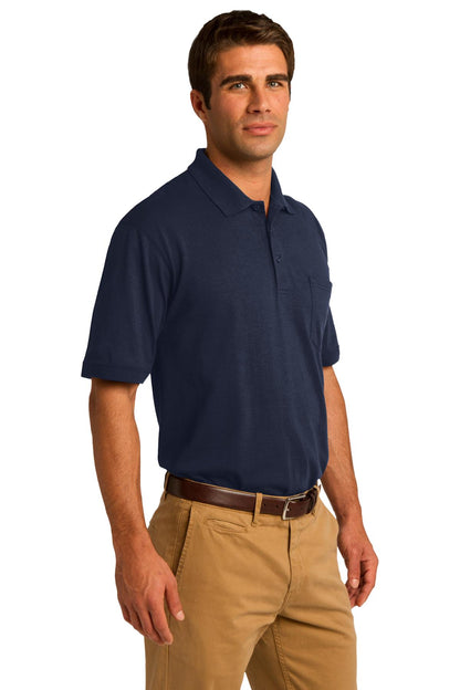 Deep Navy Port & Company Core Blend Jersey Knit Pocket Polo. KP55P