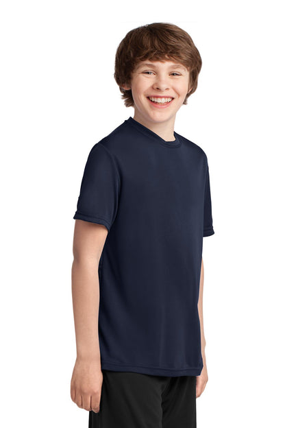 Deep Navy Port & Company Youth Performance Tee. PC380Y