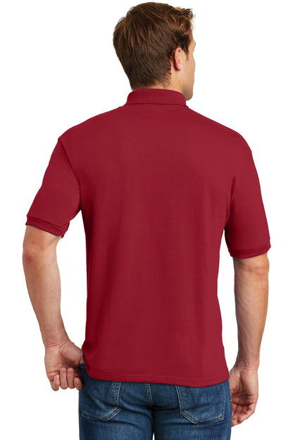 Deep Red Hanes EcoSmart - 5.2-Ounce Jersey Knit Sport Shirt 054X