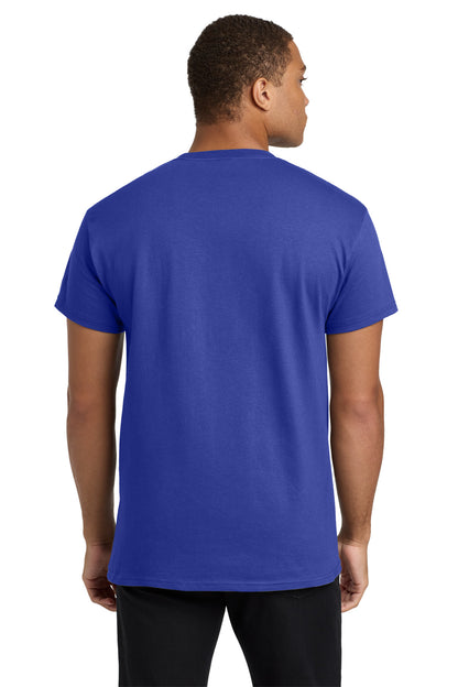 Deep Royal Hanes - Authentic 100% Cotton T-Shirt with Pocket. 5590