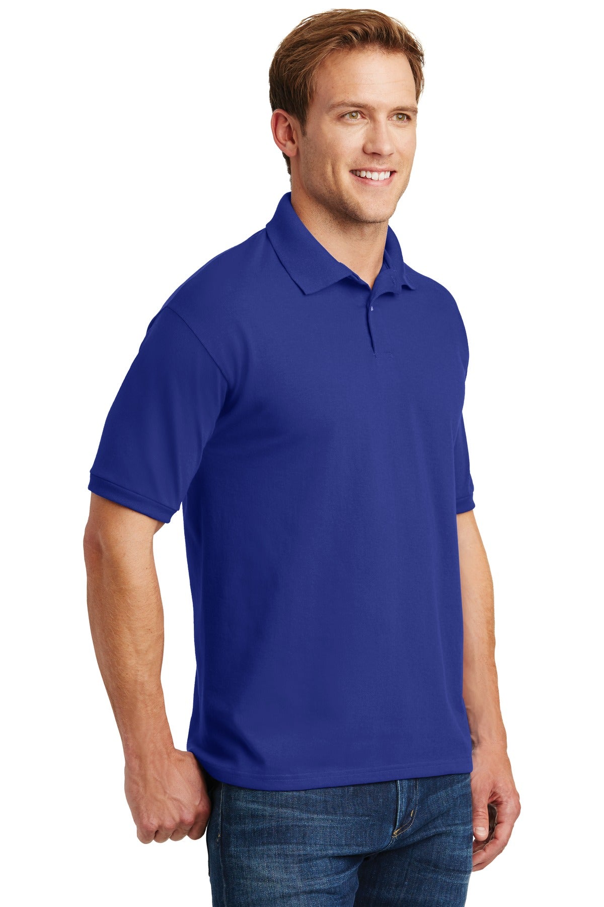 Deep Royal Hanes EcoSmart - 5.2-Ounce Jersey Knit Sport Shirt 054X