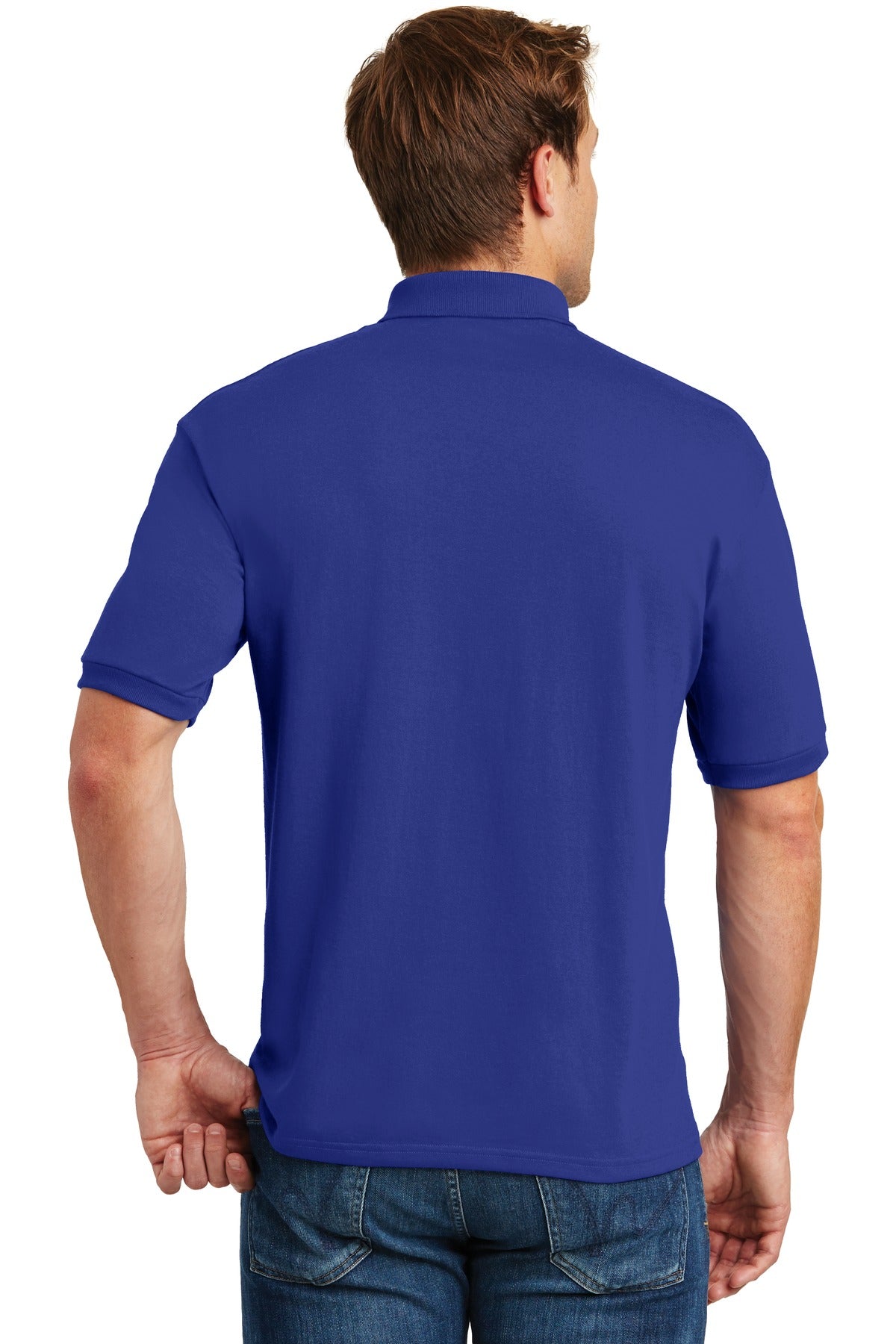 Deep Royal Hanes EcoSmart - 5.2-Ounce Jersey Knit Sport Shirt 054X
