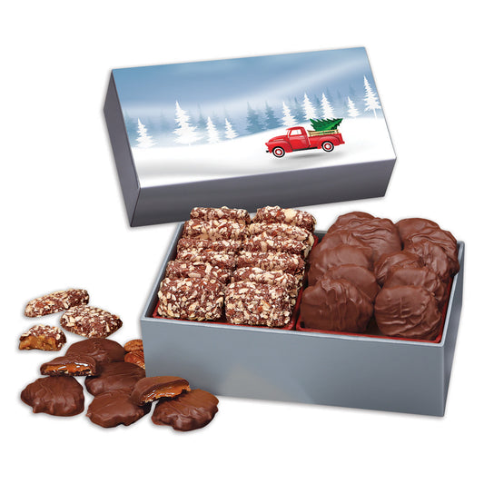 Toffee & Pecan Clusters in Gift Box with Red Truck Sleeve
