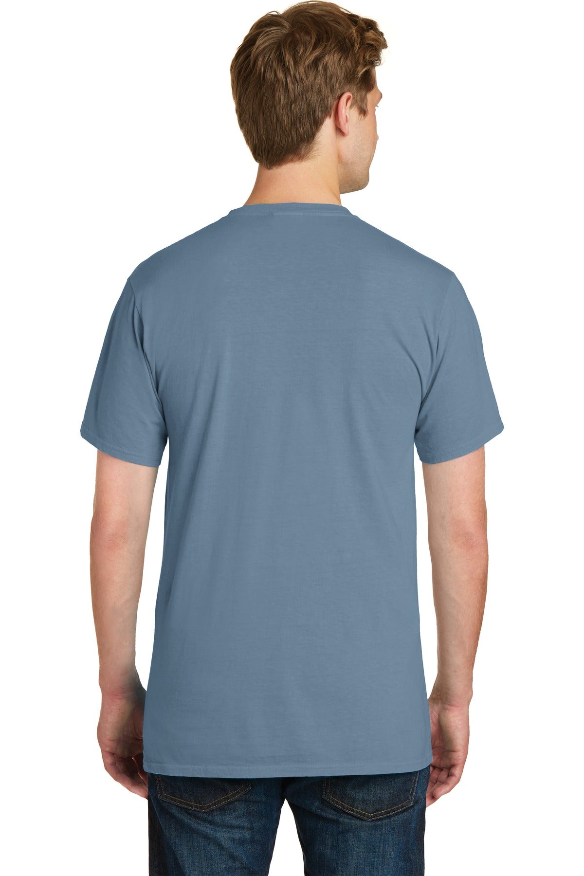 Denim Blue Port & Company Beach Wash Garment-Dyed Pocket Tee. PC099P