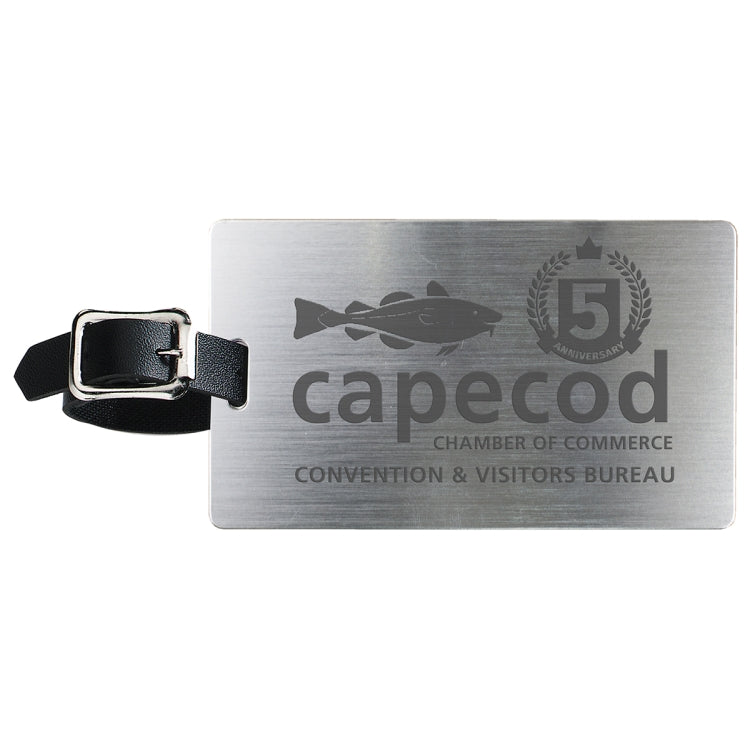 "Mustang" Brushed Aluminum Slip-In Pocket Luggage Bag Tag