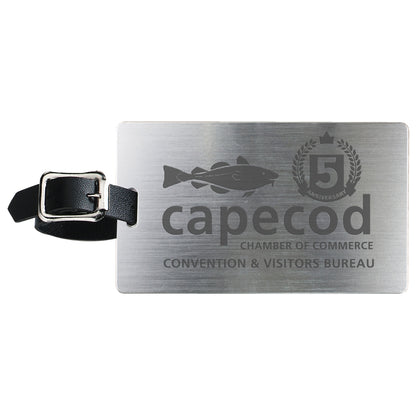 "Mustang" Brushed Aluminum Slip-In Pocket Luggage Bag Tag